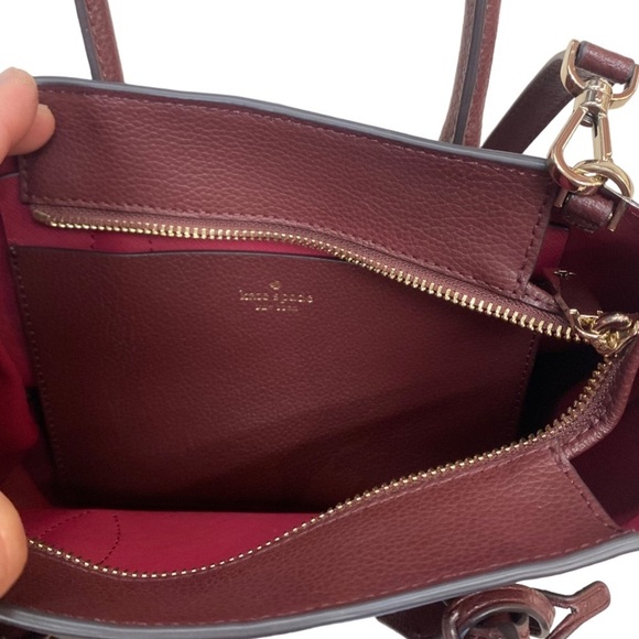 NWT Kate Spade Eva Small Top Zip Satchel in Cherrywood Red - Picture 6 of 14